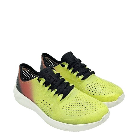 Crocs Other - Crocs LiteRide Color Dip Pacer Shoes Mens 9 Sneaker Mesh Red Lime Beach Comfort